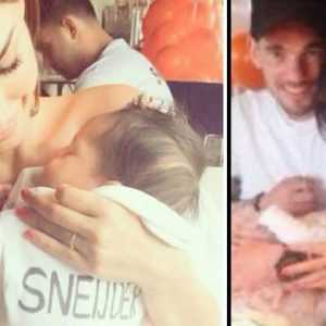 Sneijder’in eşi Yolanthe, dün gece bir erkek çocuğu dünyaya getirdi.