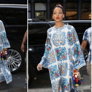 Soho’da bu haftasonu alışveriş yaparken görüntülenen Rihanna yine bir 90’lar