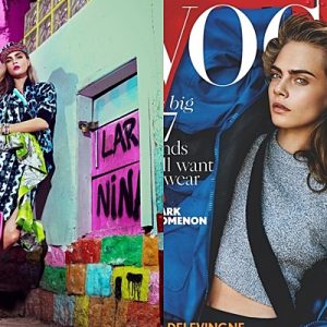 23 yaşındaki dünyaca ünlü model ve oyuncu Cara Delevingne, Vogue
