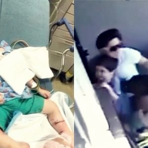 İnanılmaz görüntülerde bir anne, vücudunu çocuğu üzerinde siper ederken bir