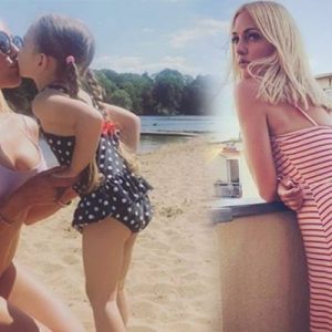 Kızıyla öpüştüğü fotoğrafı Instagram’a yükleyen Meryem Uzerli’nin paylaşımına beğeni ve