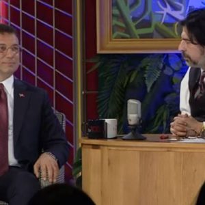 İstanbul Büyükşehir Belediye Başkan Adayı Ekrem İmamoğlu tv100 ekranlarında Okan