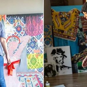Sanat aşığı Nurgül Yeşilçay, setlere verdiği arada yine sanatçı yönünü