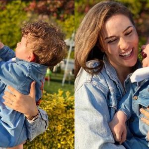Karan adında bir oğlu olan oyuncu Fahriye Evcen, Instagram hesabından