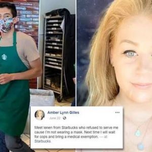 Amerika Birleşik Devletleri’nin (ABD) San Diego kentinde bir müşteri maske