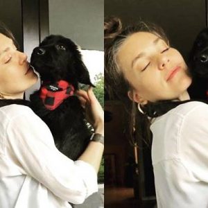 Sokak hayvanlarıyla tek tek ilgilenen oyuncu çok sevdiği yavru köpeği