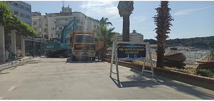 Didim Belediyesi kentin çeşitli bölgelerinde yol yapım ve yenileme çalışmalarını