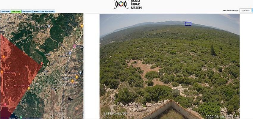 Urla’daki orman yangınını İzmir Büyükşehir Belediyesi’nin kurduğu uyarı sistemi tespit
