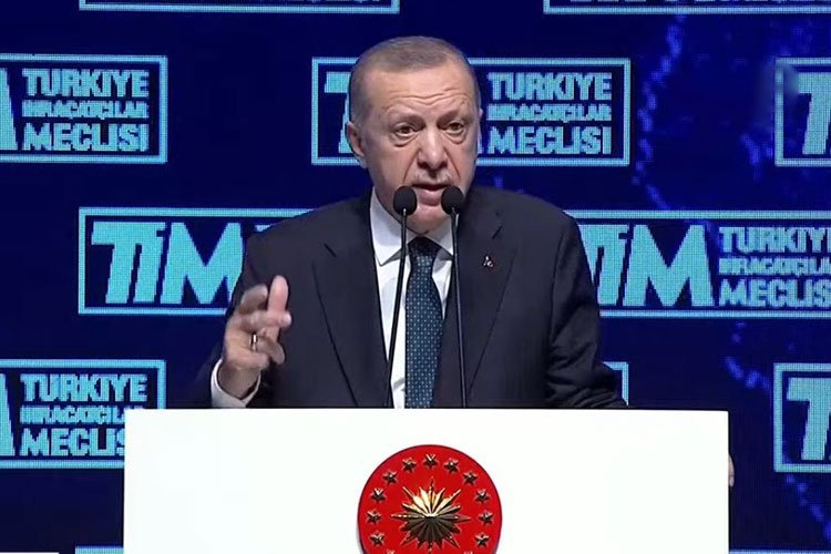 Türkiye İhracatçılar Meclisi'nin olağan genel kurulunda konuşan Cumhurbaşkanı Recep Tayyip