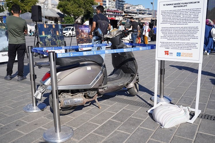 Şehit Yılmaz Ercan'ın 15 Temmuz gecesine damga vuran motosikleti Üsküdar'da